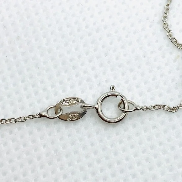 925 Sterling Heart Necklace Pendant with 5 Diamonds Fine Jewelry